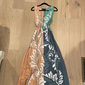 Anthropologie Geisha Designs V-Neck Floral Appliqué Maxi Dress